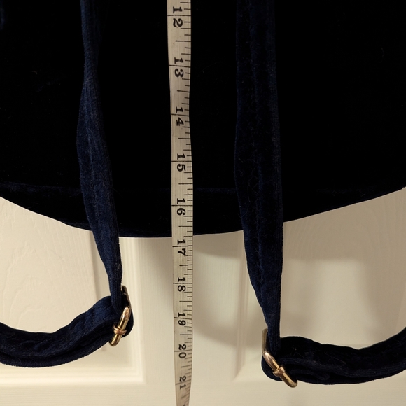 Aimee Kastenberg| Navy Blue Velour Backpack - Picture 8 of 9